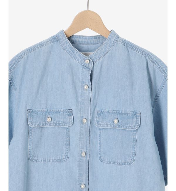  「スタンドネックパールボタンハーフスリーブシャツ」|シャツ・ブラウス|