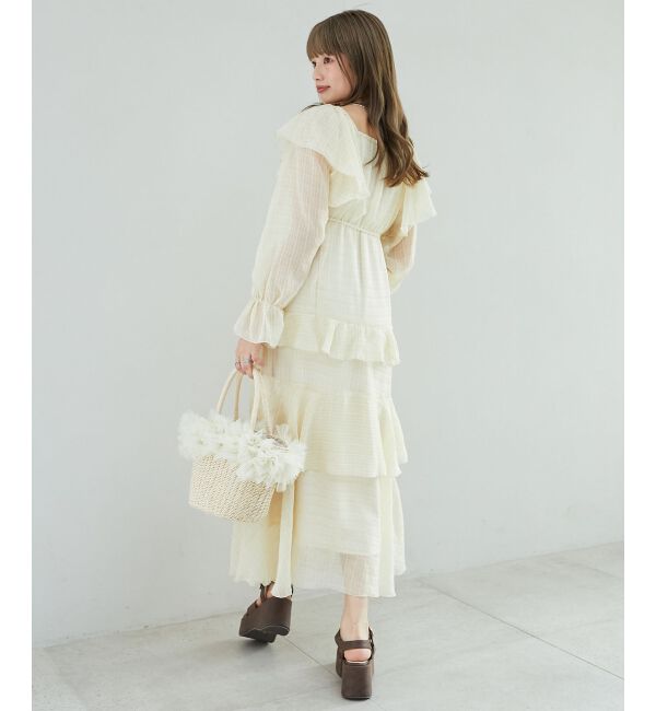 MAJESTICLEGON「エアリーフリルロングワンピース」|ワンピース|