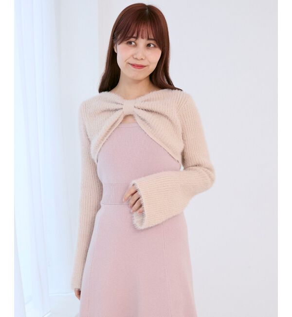  「リボンボレロドッキングニットワンピ」|ワンピース|