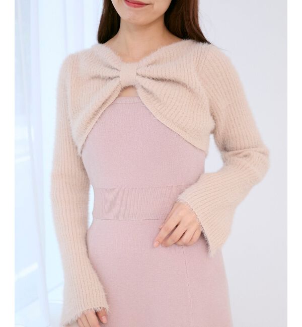  「リボンボレロドッキングニットワンピ」|ワンピース|