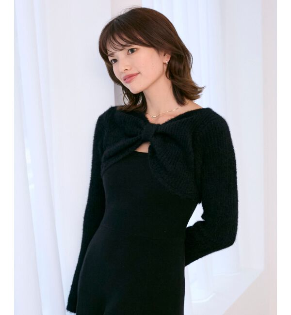  「リボンボレロドッキングニットワンピ」|ワンピース|