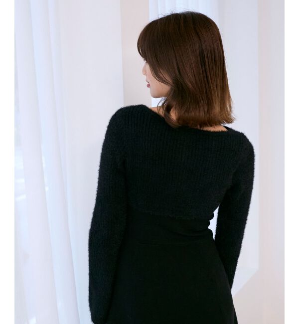  「リボンボレロドッキングニットワンピ」|ワンピース|