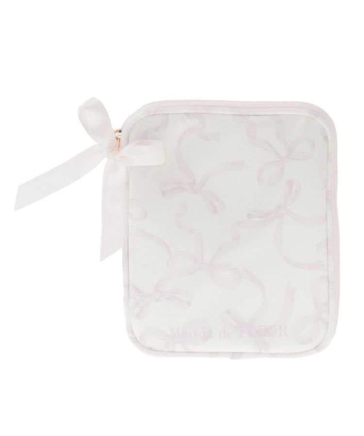 Maison de FLEUR「リボンプリントマルチケース」|ポーチ|