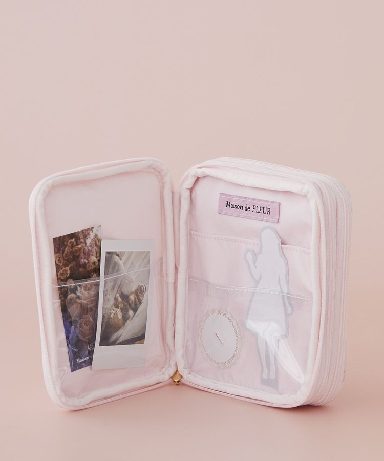 Maison de FLEUR「リボンプリントマルチケース」|ポーチ|