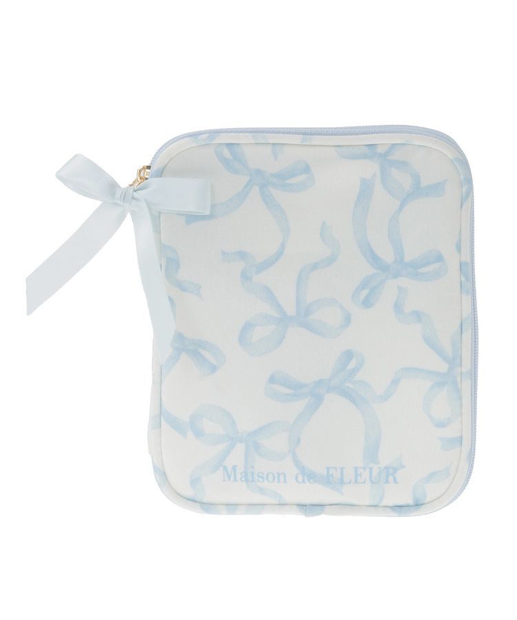 Maison de FLEUR「リボンプリントマルチケース」|ポーチ|