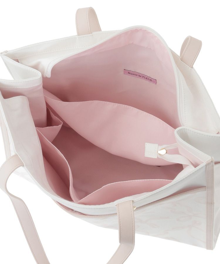 Maison de FLEUR「リボンプリントスクエアトートバッグ」|トートバッグ|