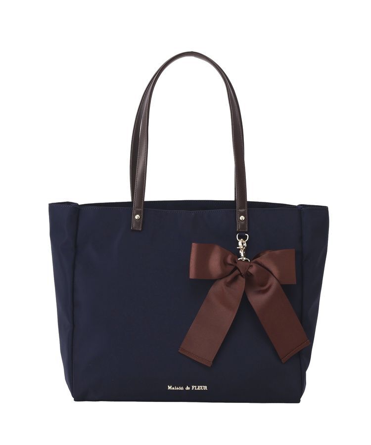 Maison de FLEUR「リボンチャーム付き3ルームトートバッグ」|トートバッグ|