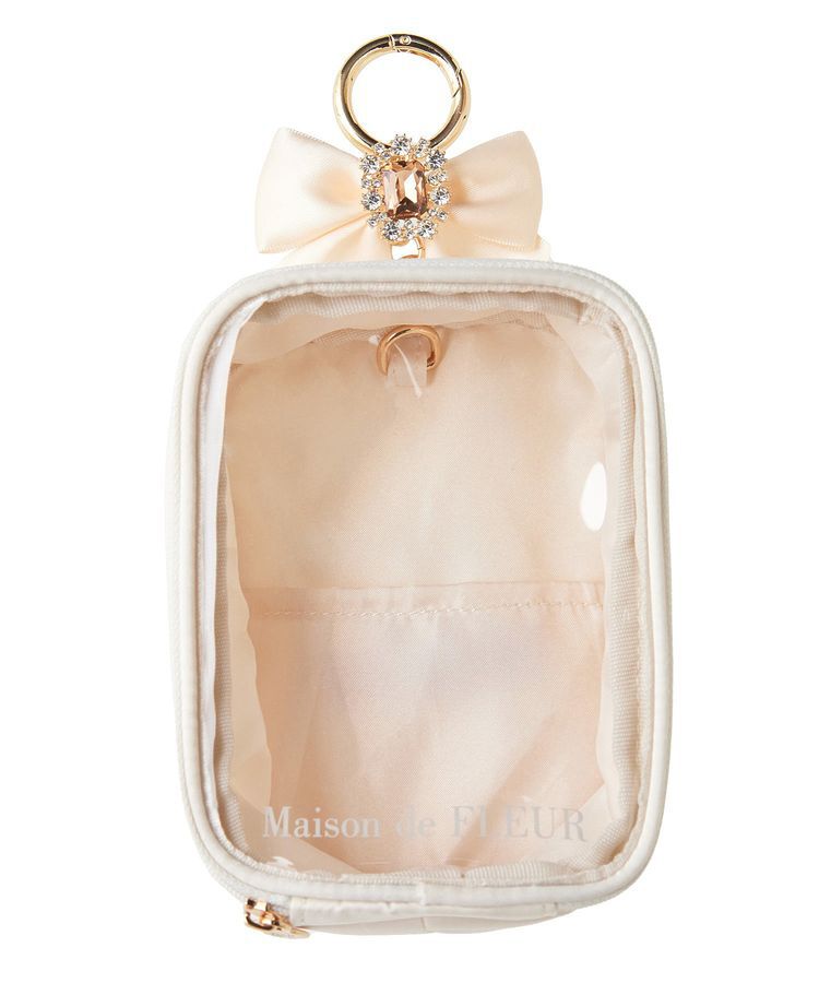 Maison de FLEUR「ビジューリボンクリアポーチS」|ポーチ|