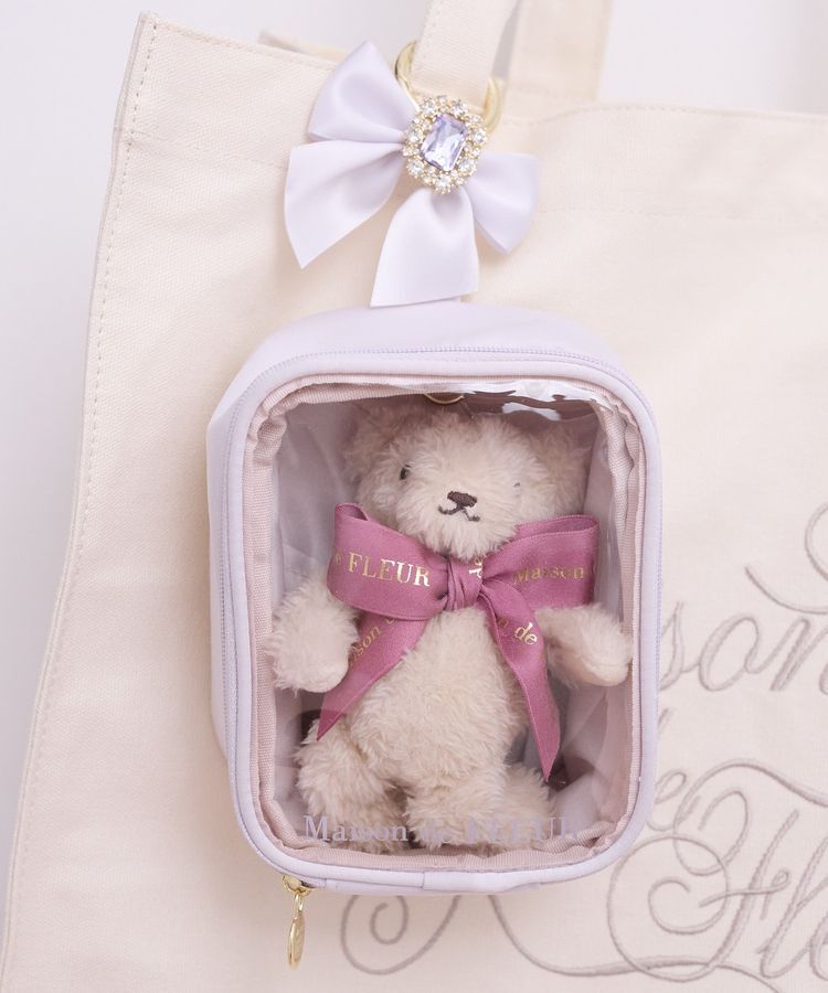 Maison de FLEUR「ビジューリボンクリアポーチS」|ポーチ|