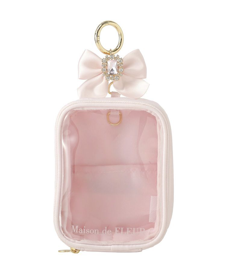 Maison de FLEUR「ビジューリボンクリアポーチS」|ポーチ|
