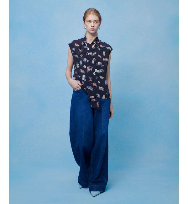 LOULOU WILLOUGHBY「WEB 一部店舗限定【LOULOU WILLOUGHBY】レタープリントリボンブラウス」|シャツ・ブラウス|