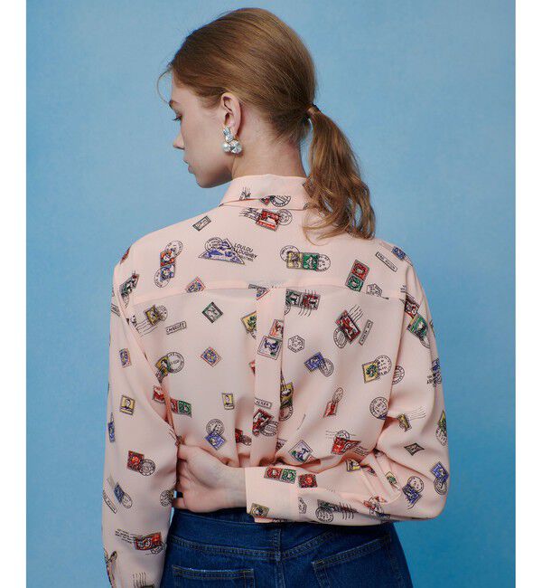 LOULOU WILLOUGHBY「【LOULOU WILLOUGHBY】レタープリントシャツブラウス」|シャツ・ブラウス|