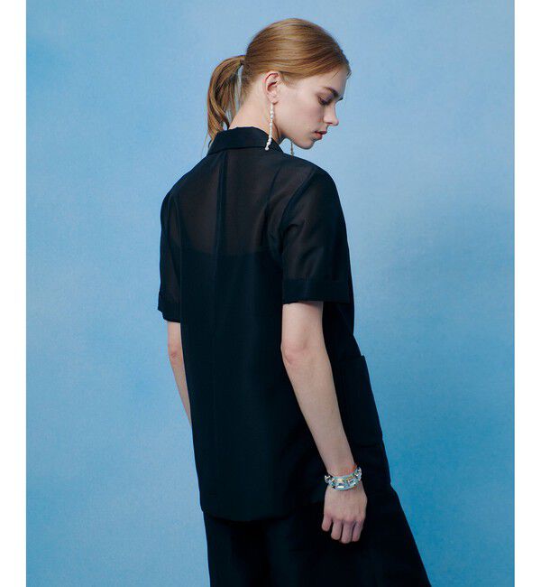 LOULOU WILLOUGHBY「【LOULOU WILLOUGHBY】スパンオーガンハーフスリーブジャケット」|テーラードジャケット|