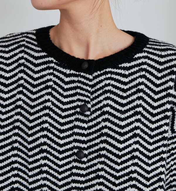  「ヘリンボーン編みニットカーディガン」|カーディガン|