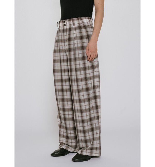 MIDIUMISOLID「MIDIUMISOLID Men&rsquo;s シアーチェックテーパードパンツ」|その他|