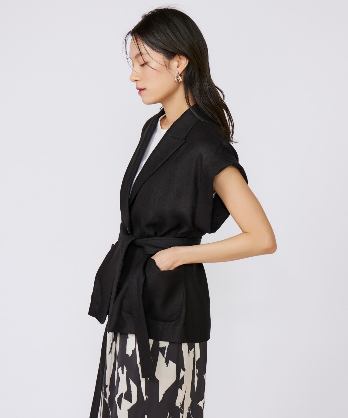 INED「《大きいサイズ》フレンチスリーブジャケット」|テーラードジャケット|