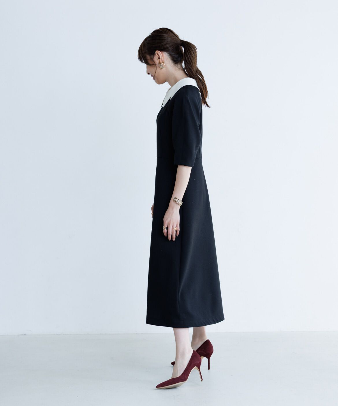 Maglie le cassetto「《M Maglie le cassetto&times;冨張愛》ｴﾚﾓｰﾄﾞ&ldquo;美映えﾌﾞﾗｯｸﾀﾞﾝﾎﾞ  」|ワンピース|