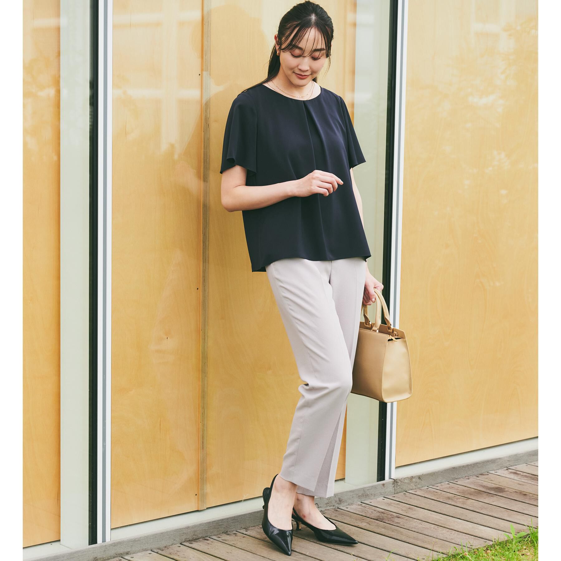 UNTITLED「【セットアップ可能/接触冷感/イージーケア/ウエストゴム仕様】リラクミスト テーパードパンツ」|その他|