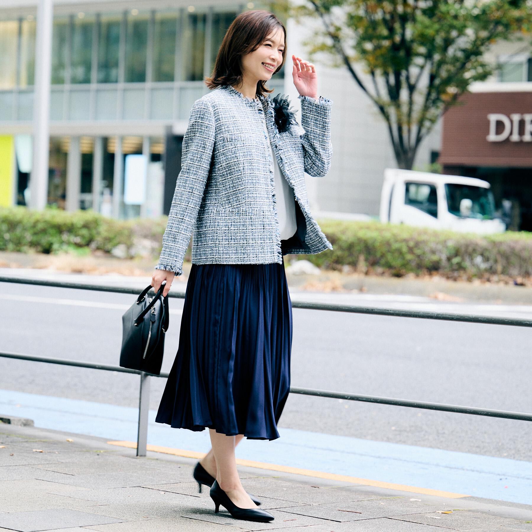 UNTITLED「【ウエストゴム/セレモニー】デシン プリーツスカート」|スカート|