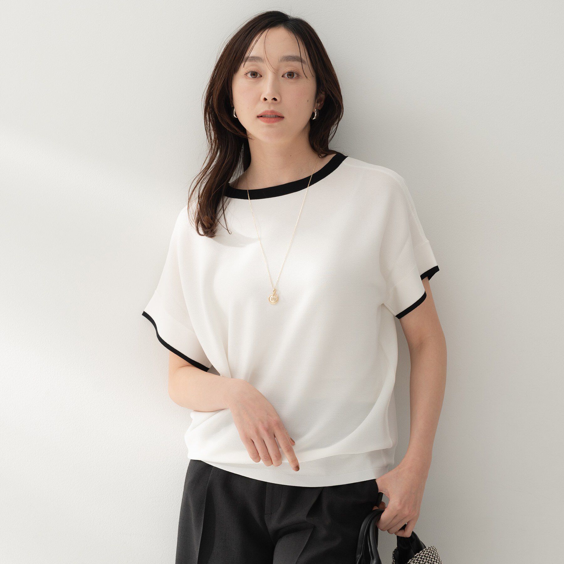 UNTITLED「前後2WAYフレンチスリーブニット」|ニット・セーター|オフホワイト(503