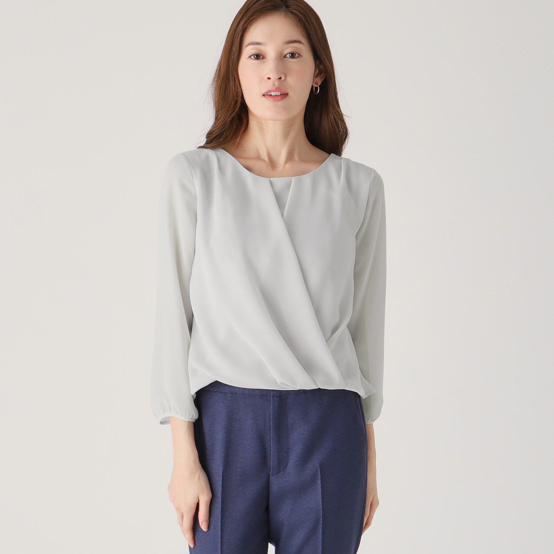 COUP DE CHANCE「【洗える／日本製／通勤】カシュクール風ブラウス」|シャツ・ブラウス|