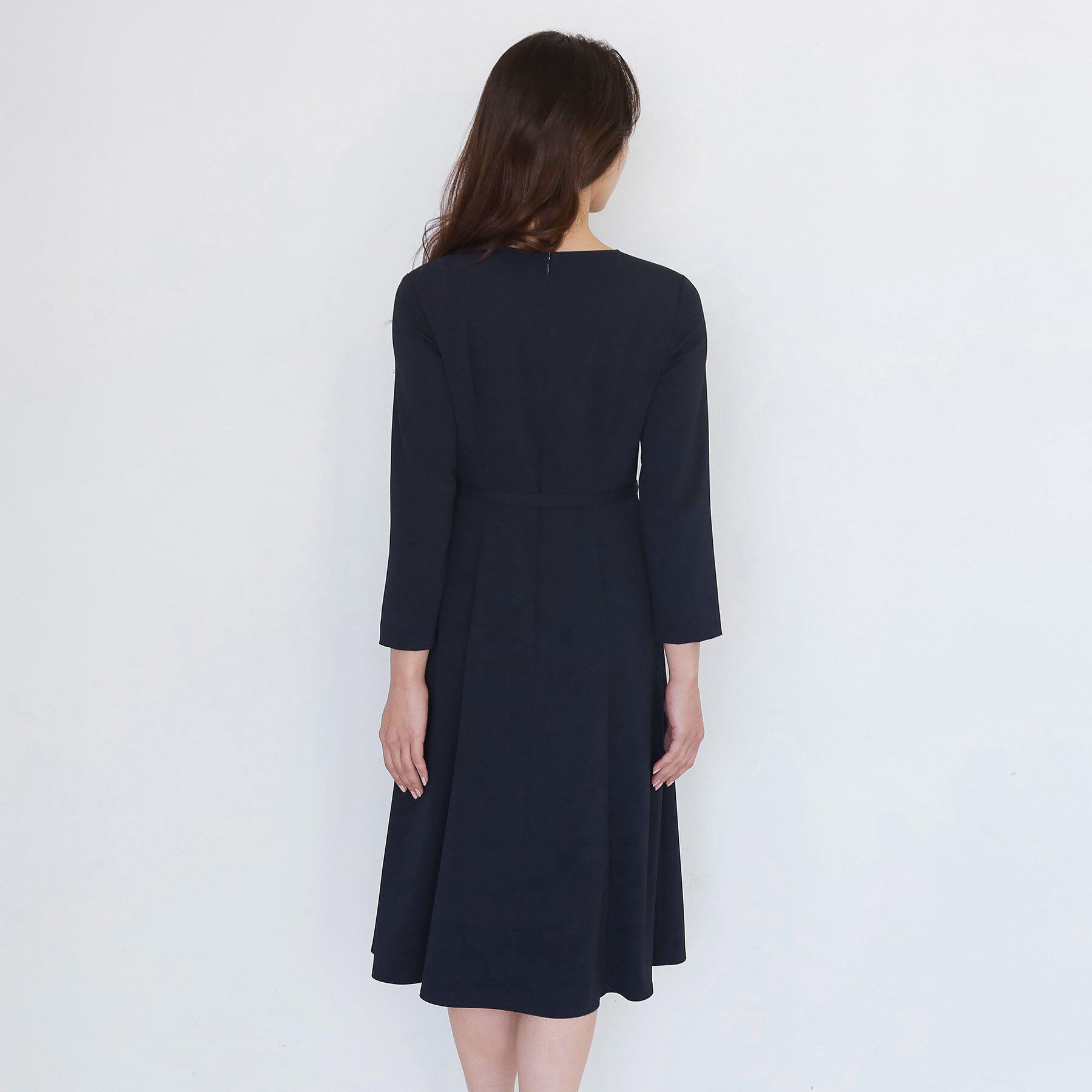 COUP DE CHANCE「【手洗い可／日本製／伸縮性／セットアップ可】共地ベルト付フレアーワンピース」|ワンピース|