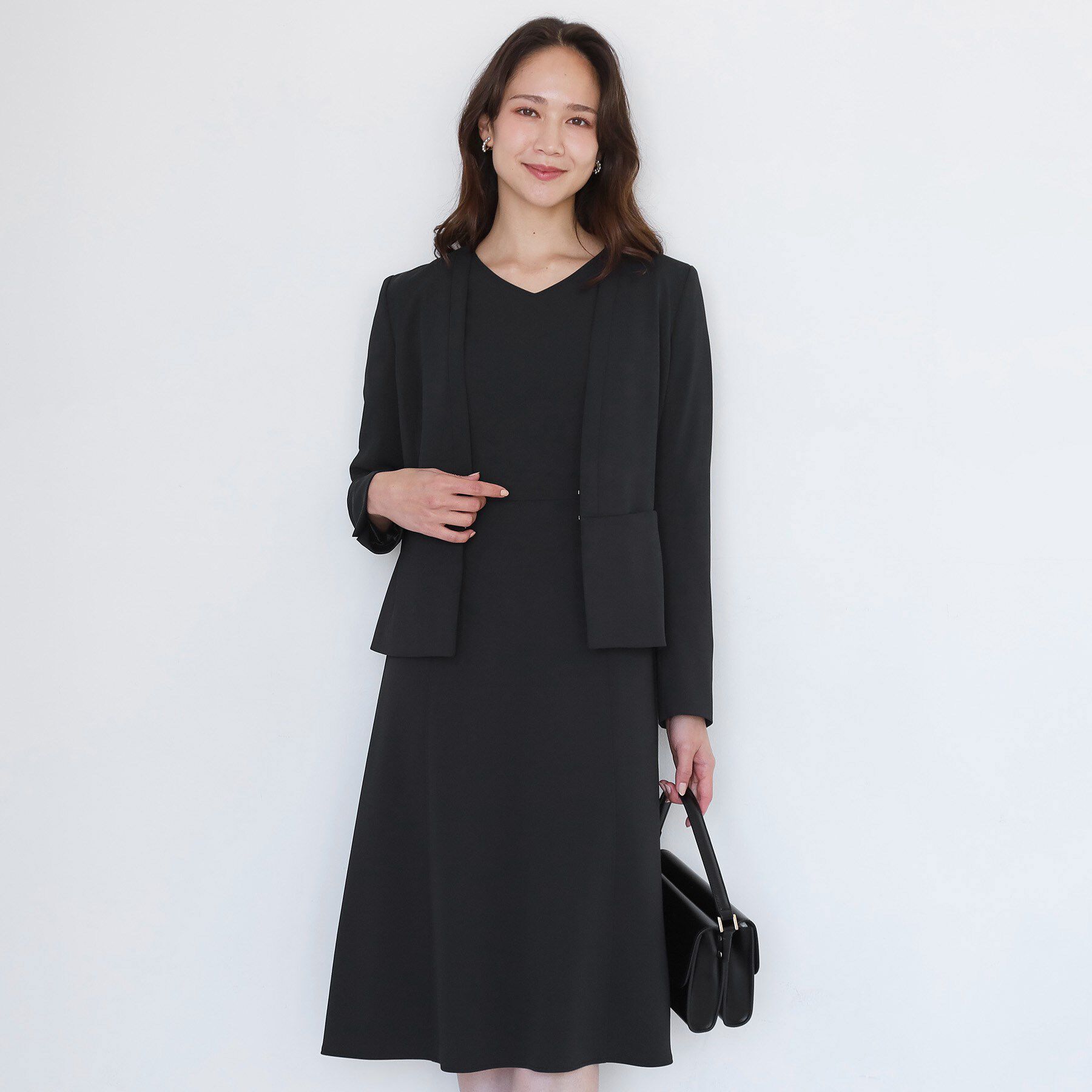 COUP DE CHANCE「【手洗い可／日本製／伸縮性／セットアップ可】共地ベルト付フレアーワンピース」|ワンピース|