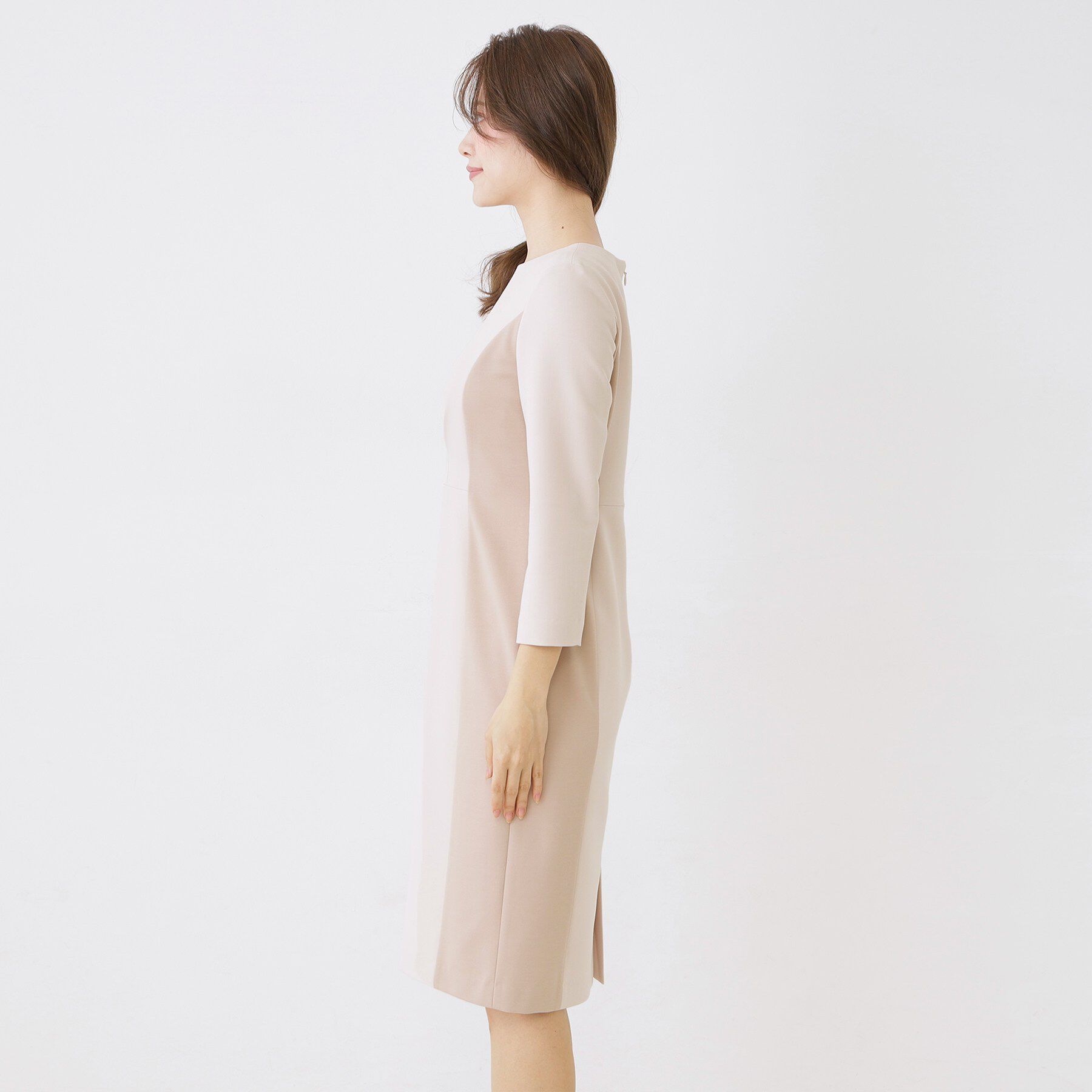 COUP DE CHANCE「【手洗い可／日本製】異素材組み合わせワンピース」|ワンピース|