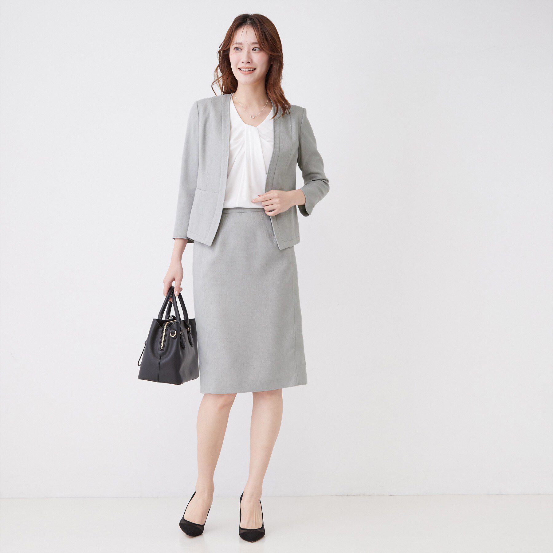 COUP DE CHANCE「【手洗い可／日本製／セットアップ可】麻調合繊タイトスカート」|スカート|