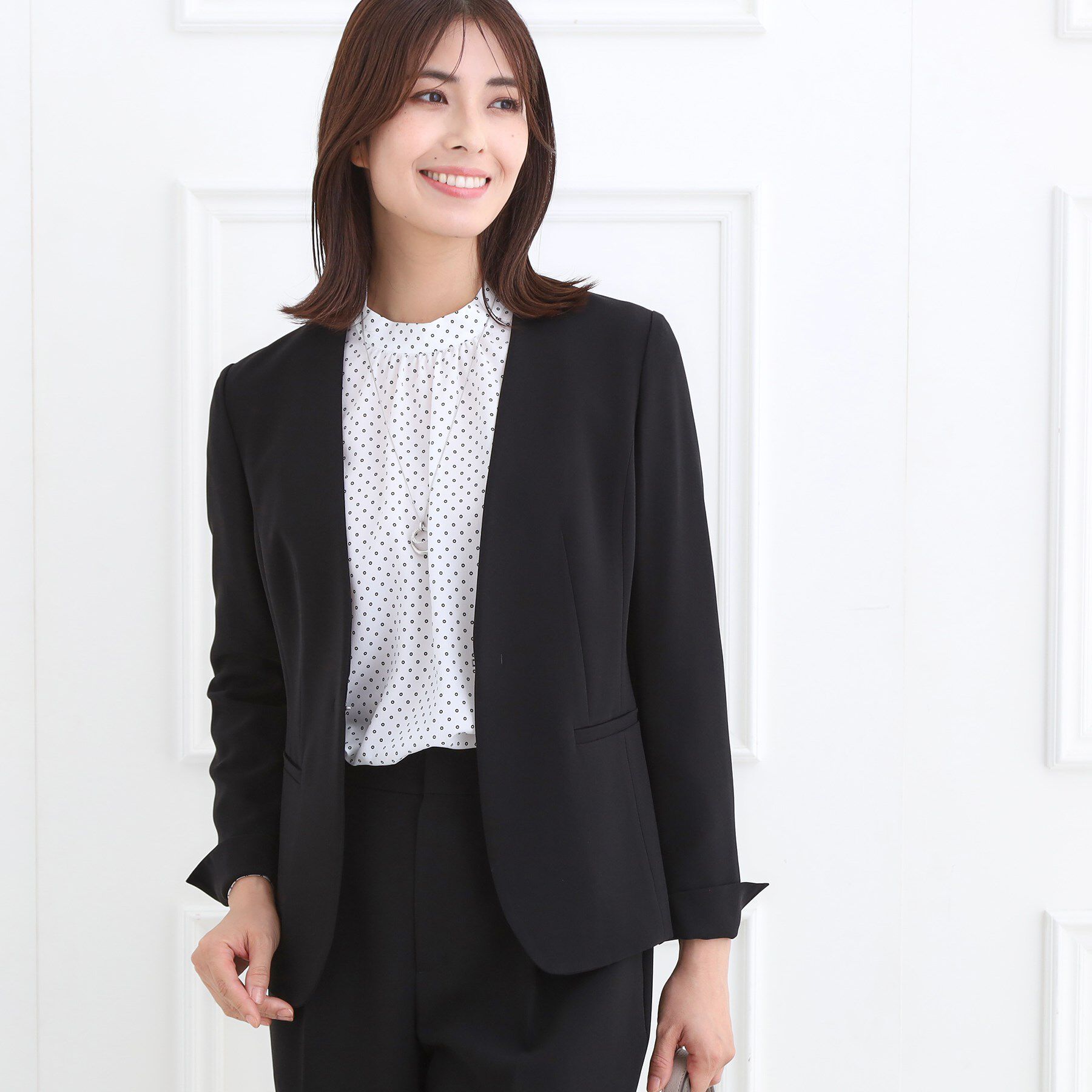 Reflect「【フォーマル／入卒／通勤／セットアップ可】ノーカラージャケット」|ノーカラージャケット|