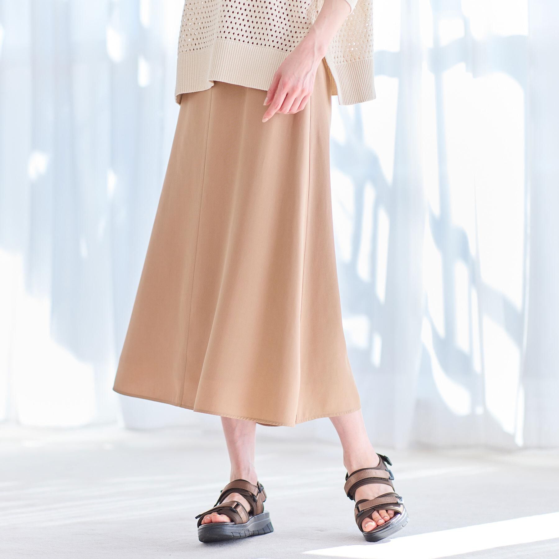 Reflect「フリュイドフレアスカート」|スカート|ベージュ(052)