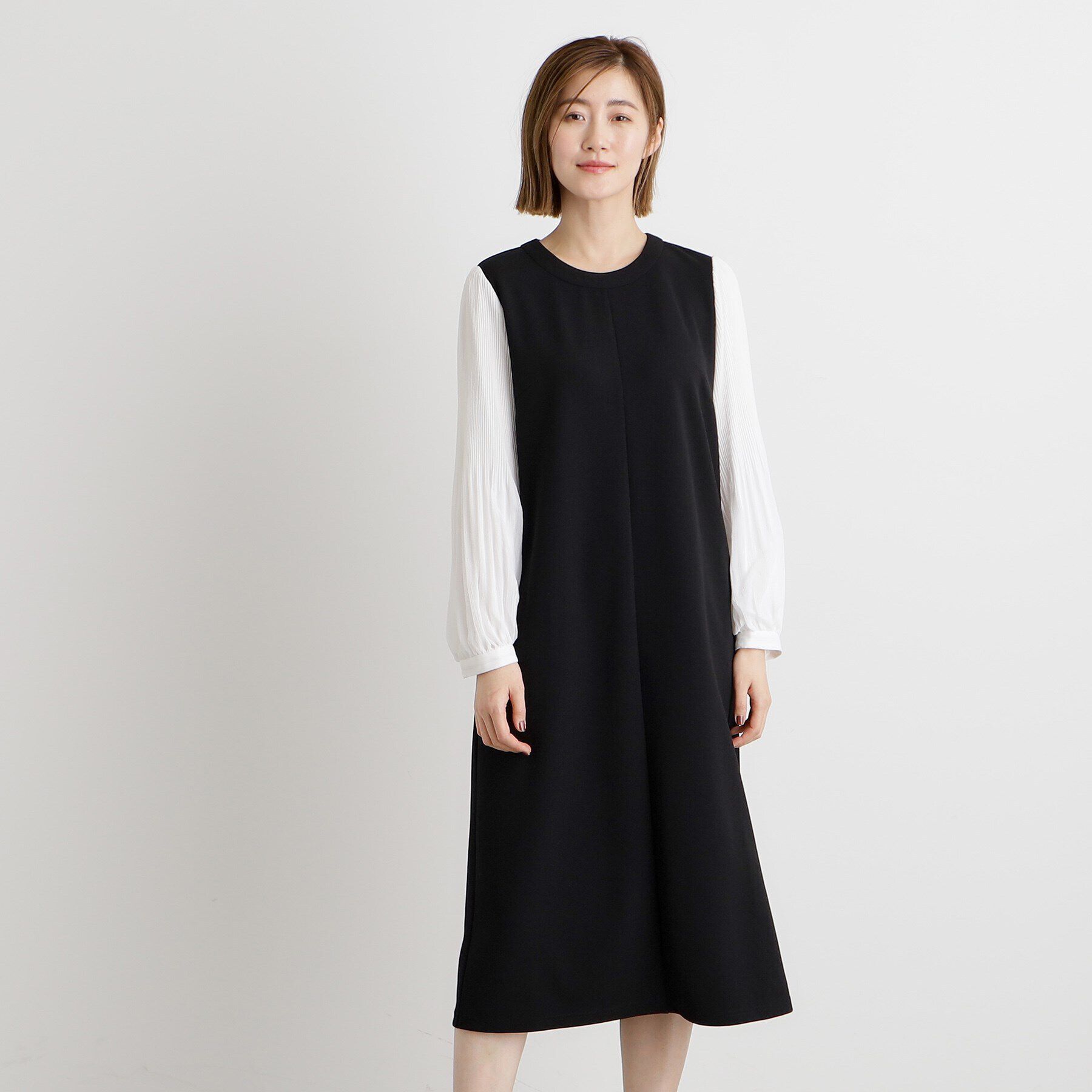 grove「ベルト付き袖プリーツサックワンピース」|ワンピース|