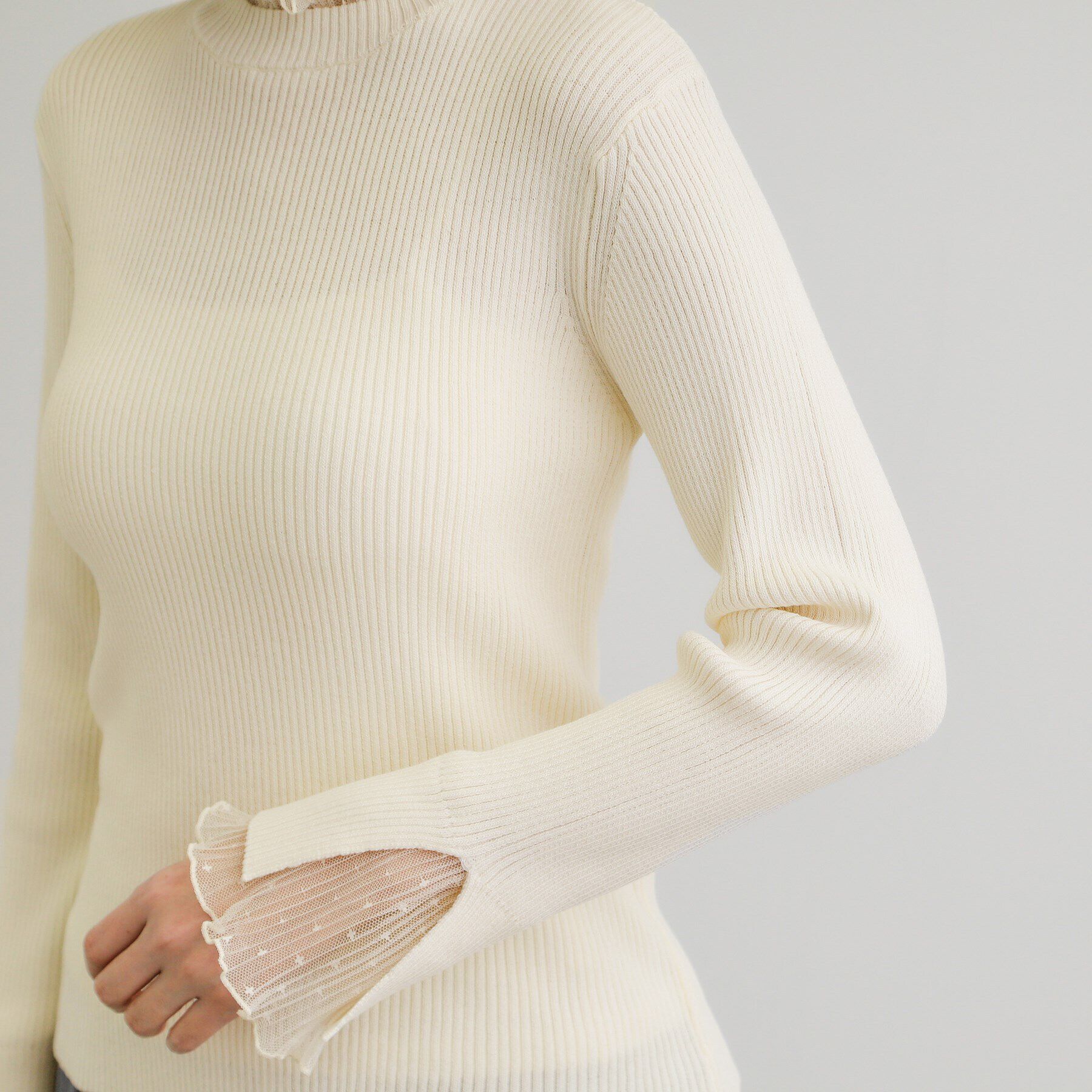 grove「チュールプリーツレイヤードプルオーバー」|ニット・セーター|