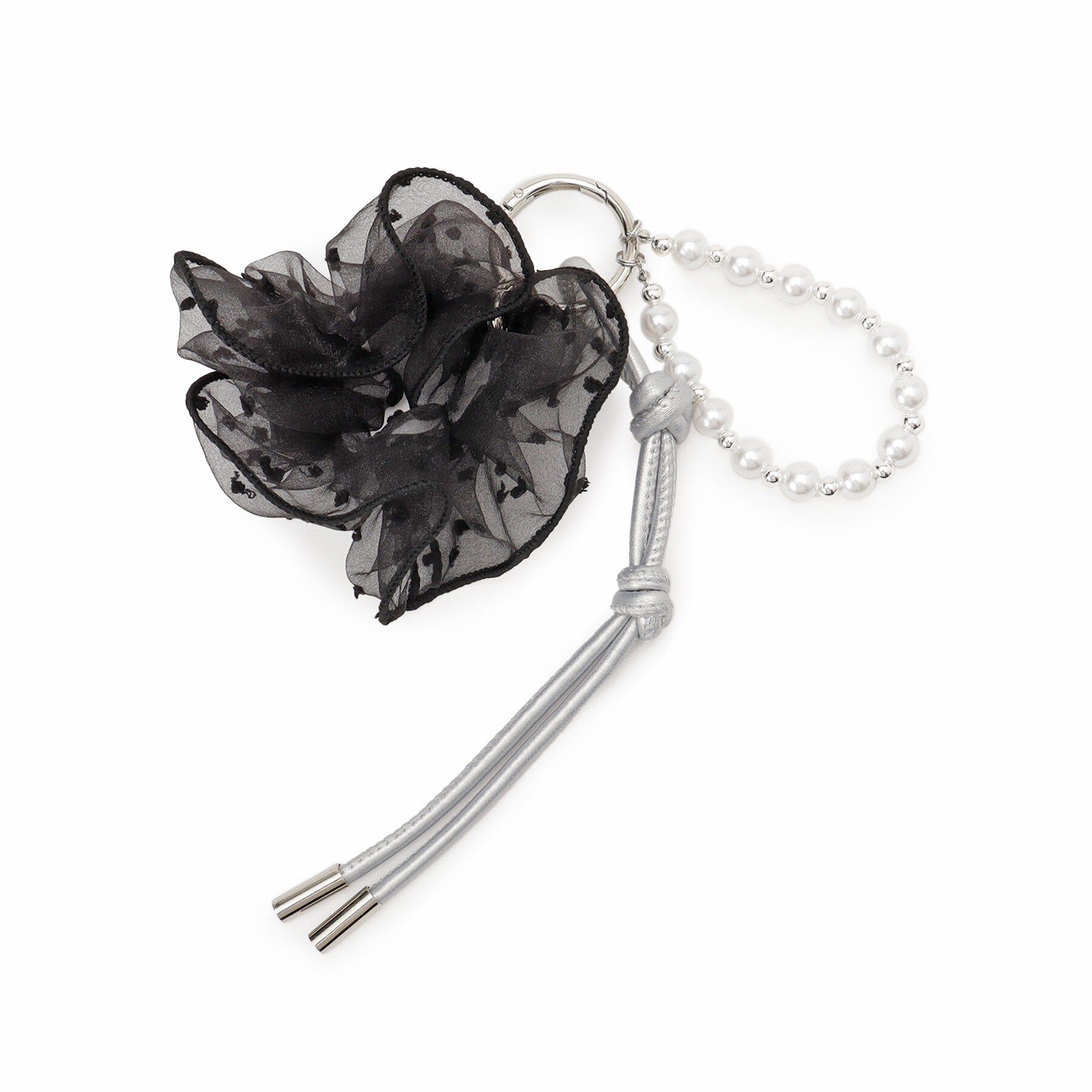 grove「ドットシュシュバッグチャーム」|キーケース|ブラック(019)