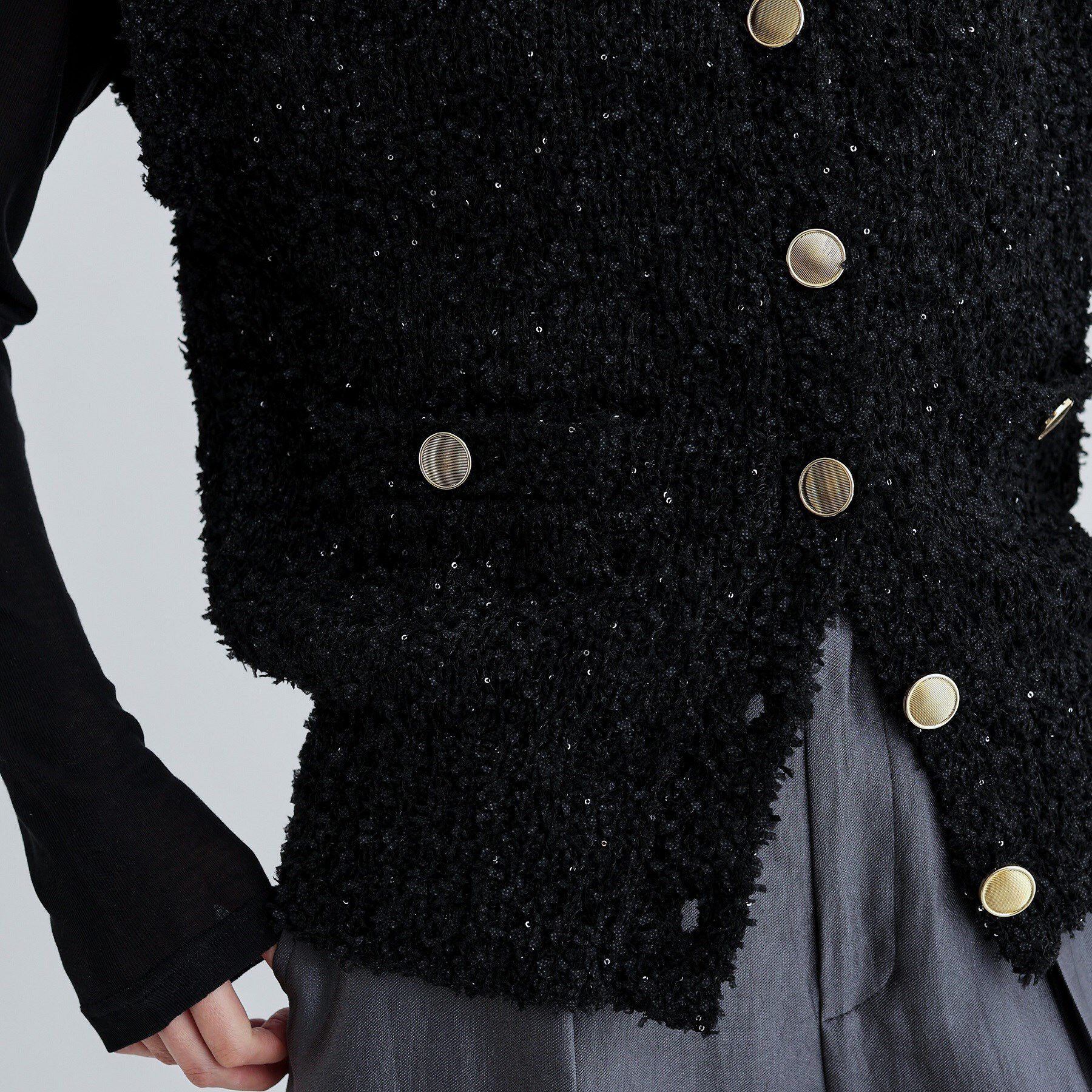 GALLEST「ツイードライクニットベスト」|ニット・セーター|