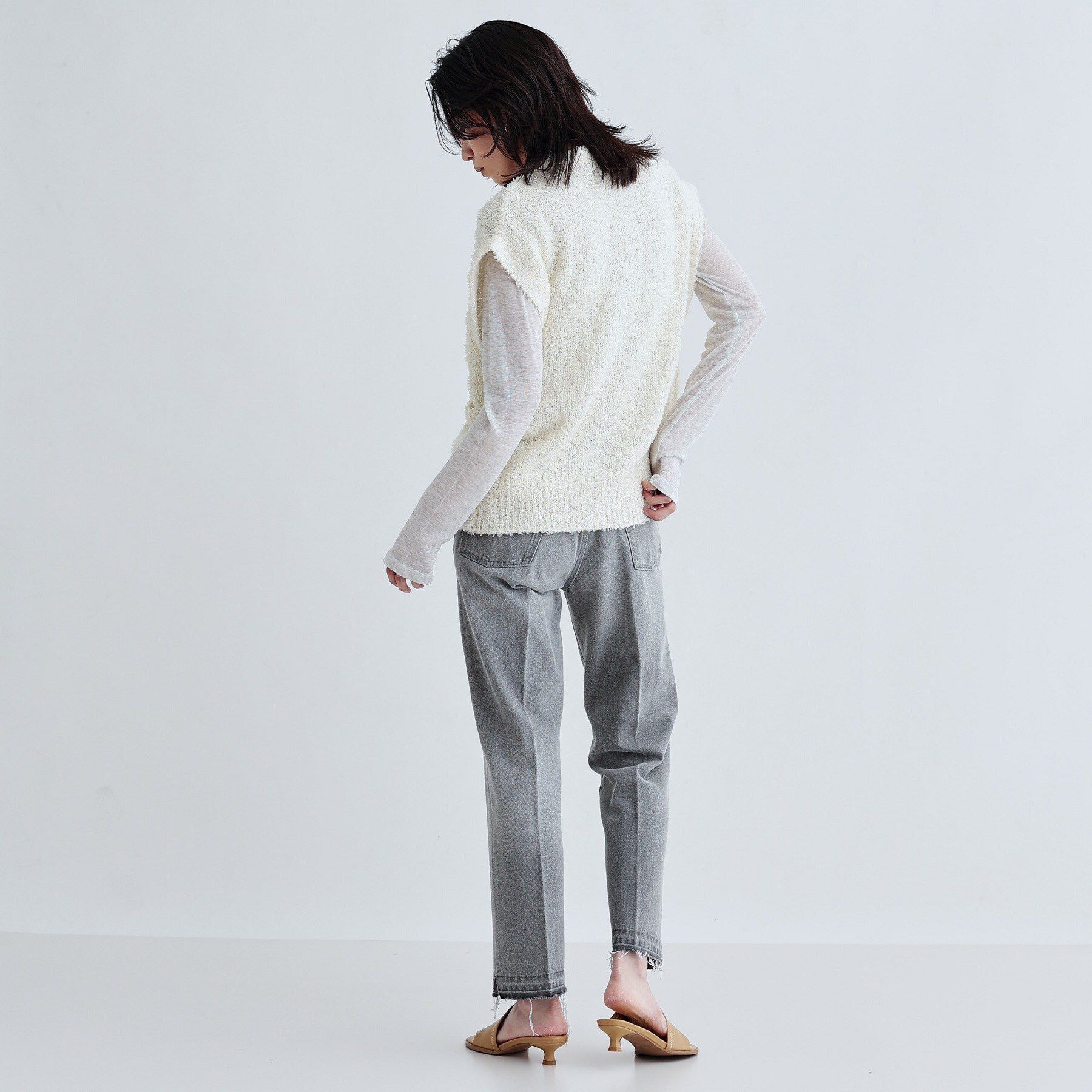 GALLEST「ツイードライクニットベスト」|ニット・セーター|