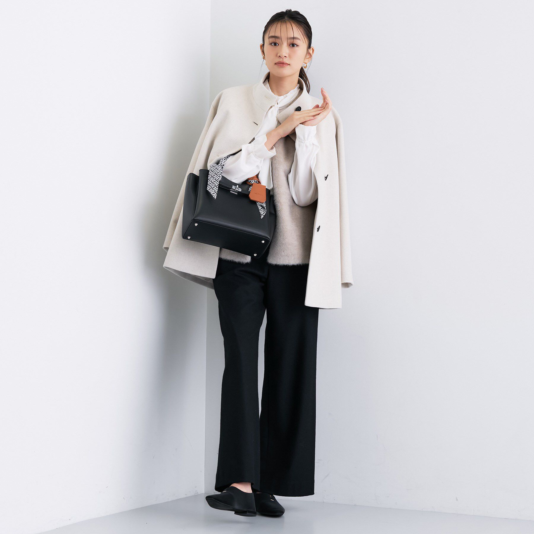 INDIVI「【日本製／ミドル丈】スタンドカラーミドルコート」|その他|