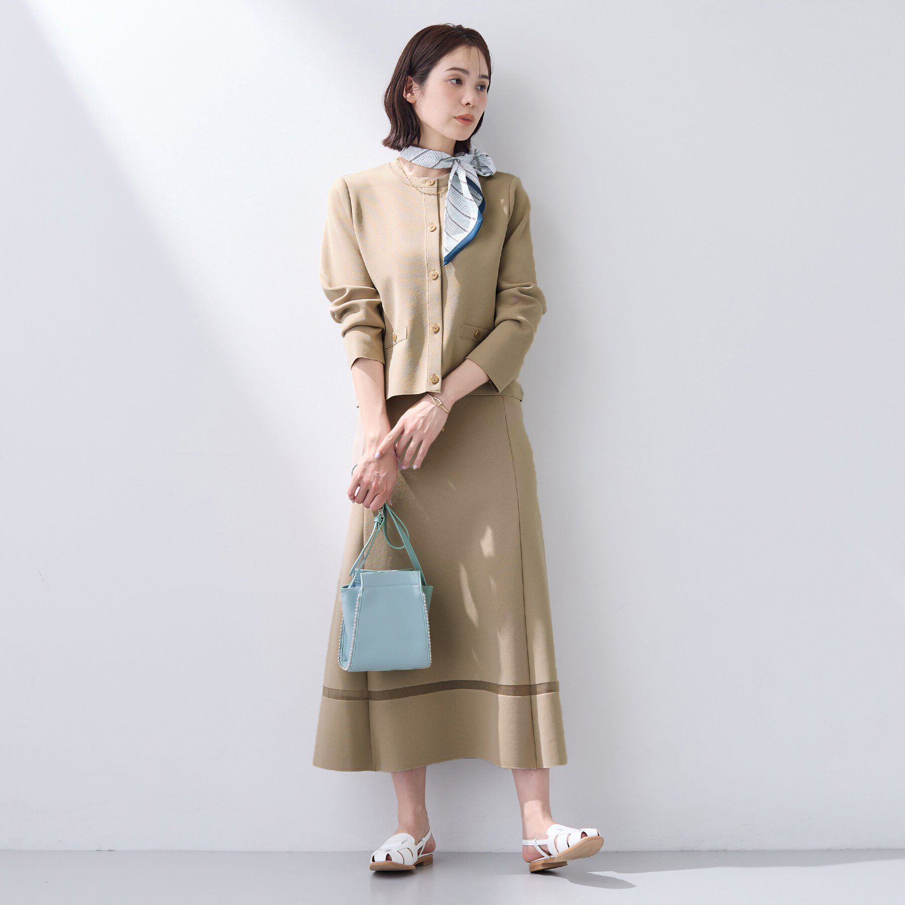 INDIVI「【洗える／SETUP可能】Aラインニットスカート」|スカート|