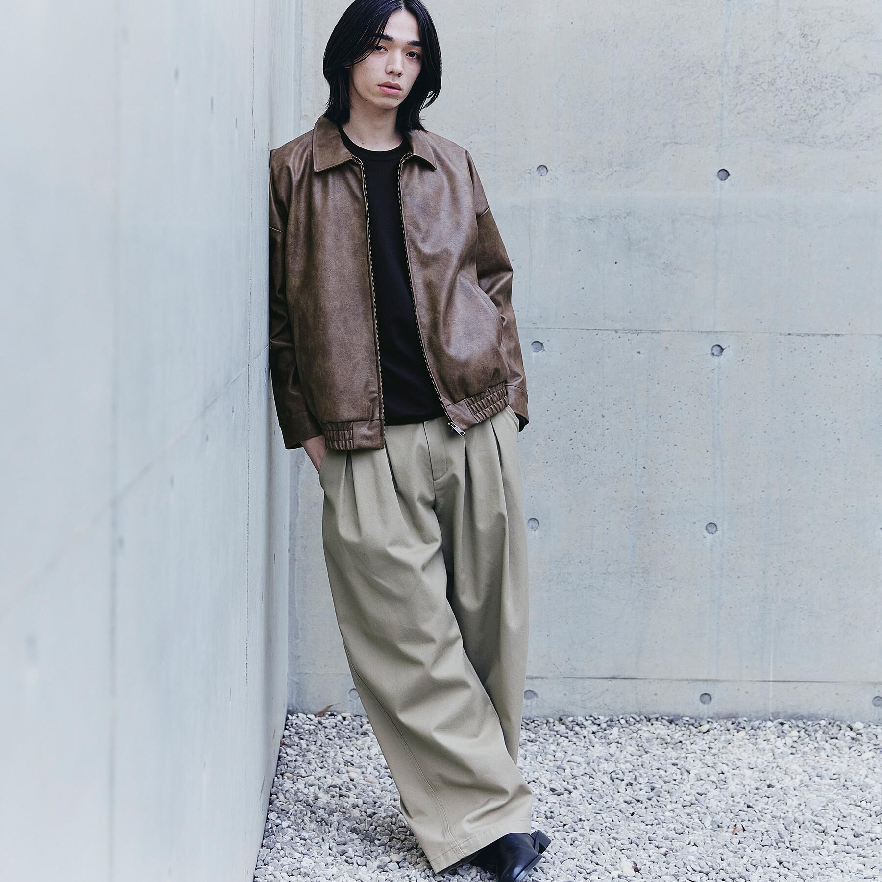 tk.TAKEO KIKUCHI「ヴィンテージライクドロップショルダージップブルゾン」|ブルゾン・スタジャン|