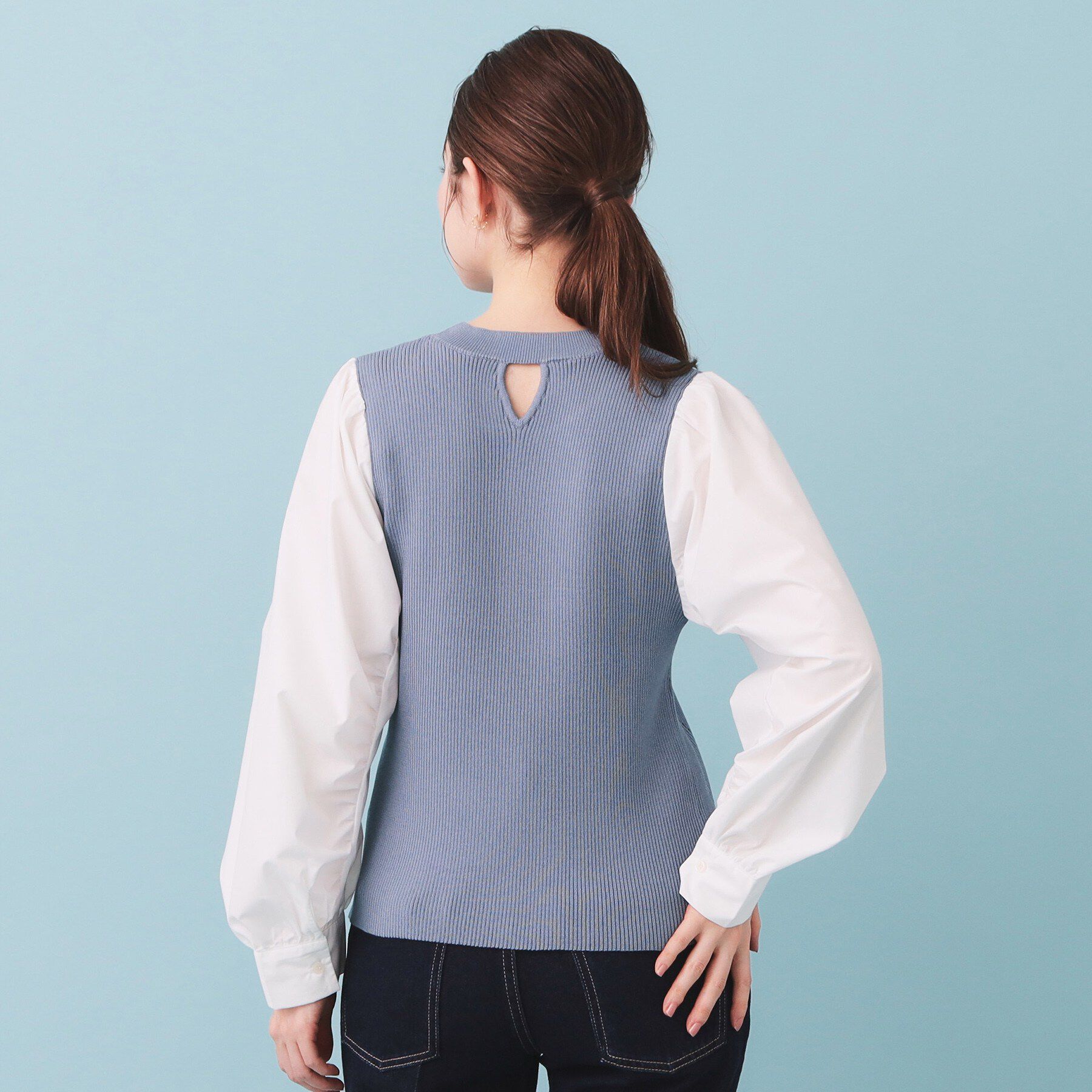 index「シャーリングドッキングニット【洗濯機OK】」|ニット・セーター|