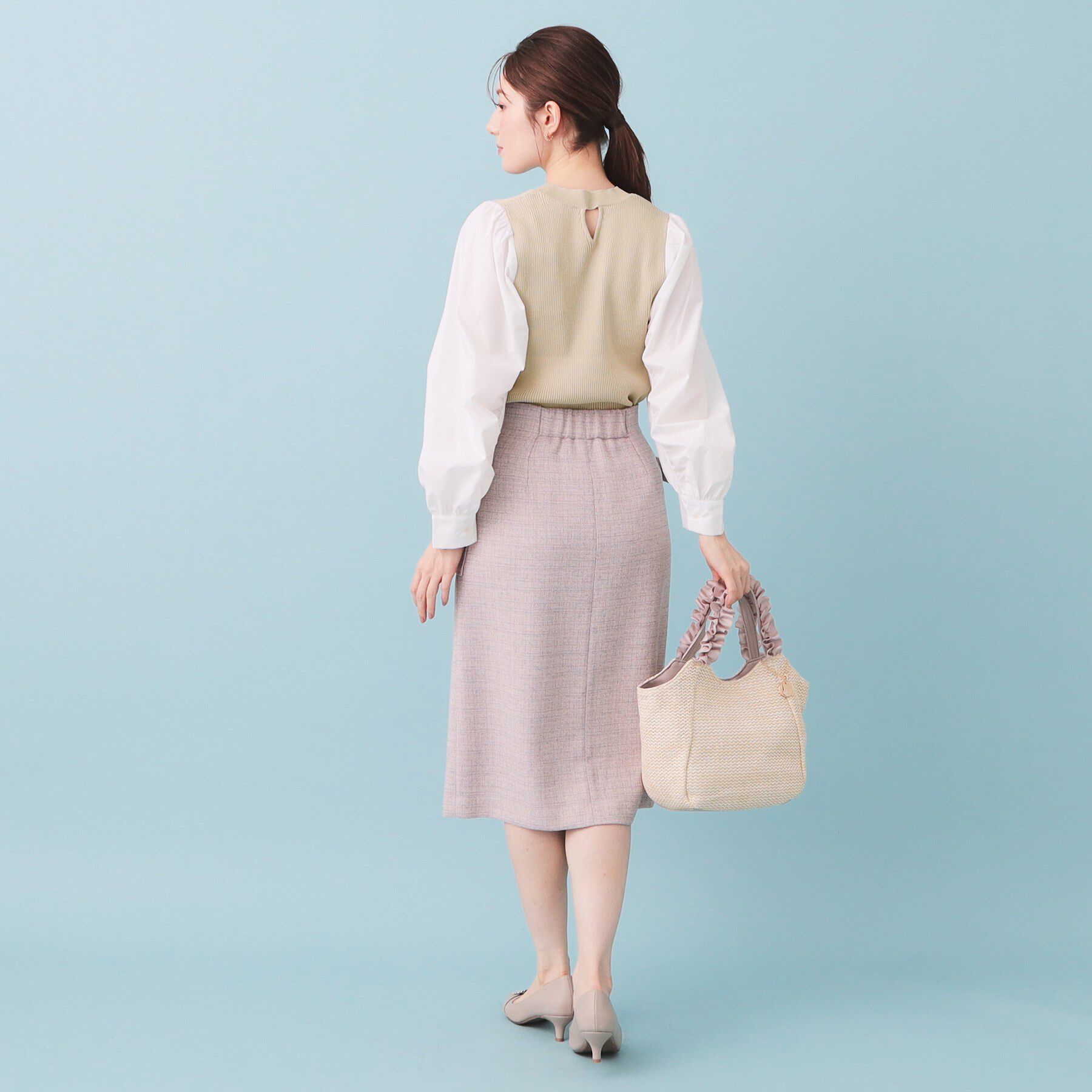 index「シャーリングドッキングニット【洗濯機OK】」|ニット・セーター|