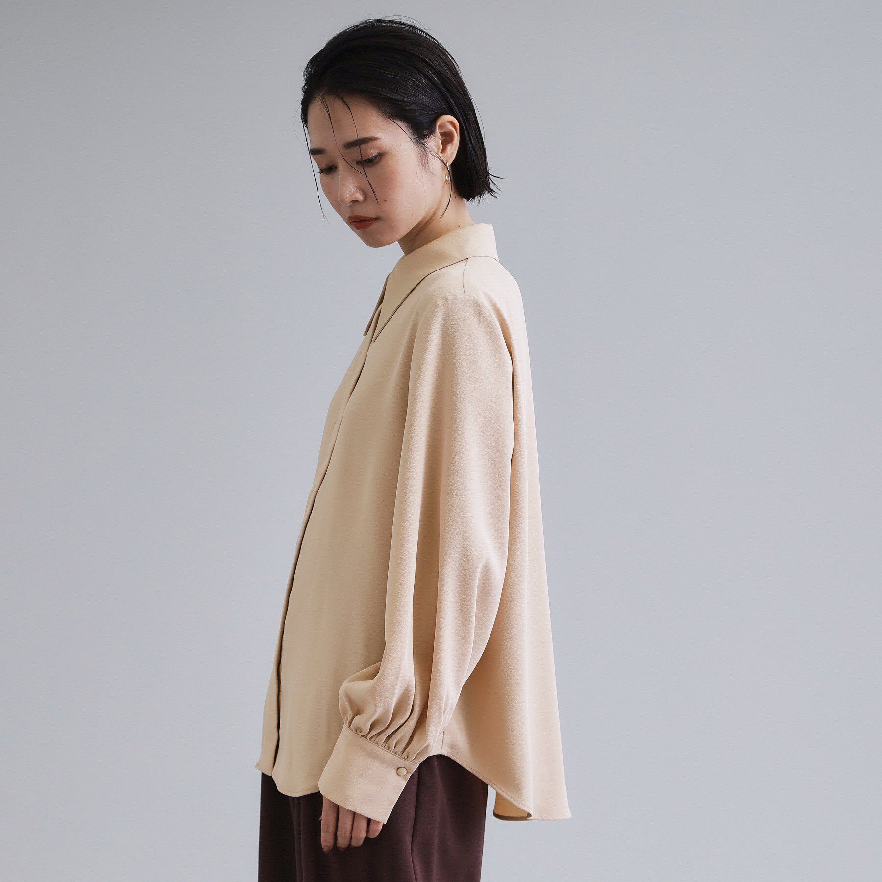 OPAQUE.CLIP「【es】ビックカラーブラウス【洗濯機OK】」|シャツ・ブラウス|