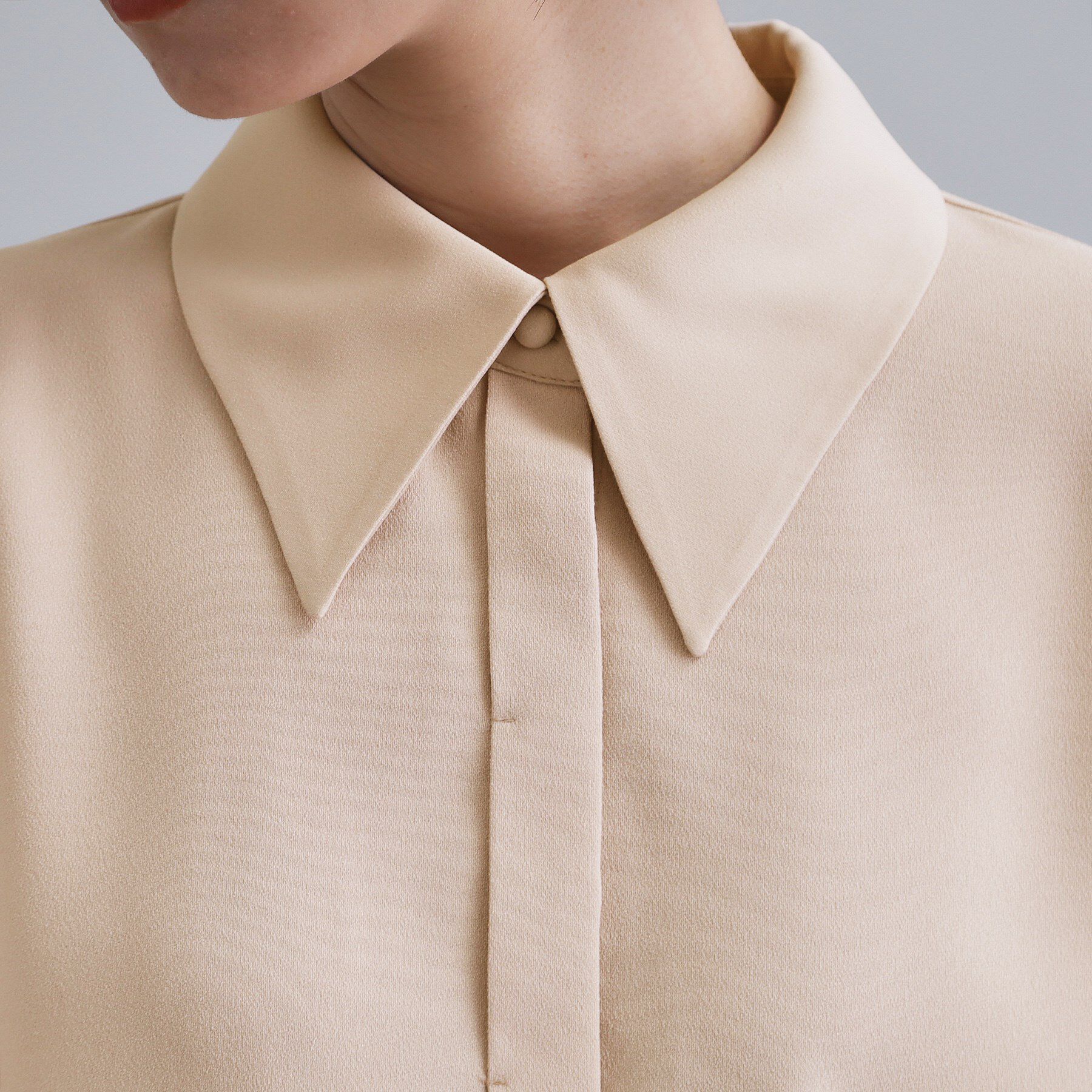 OPAQUE.CLIP「【es】ビックカラーブラウス【洗濯機OK】」|シャツ・ブラウス|