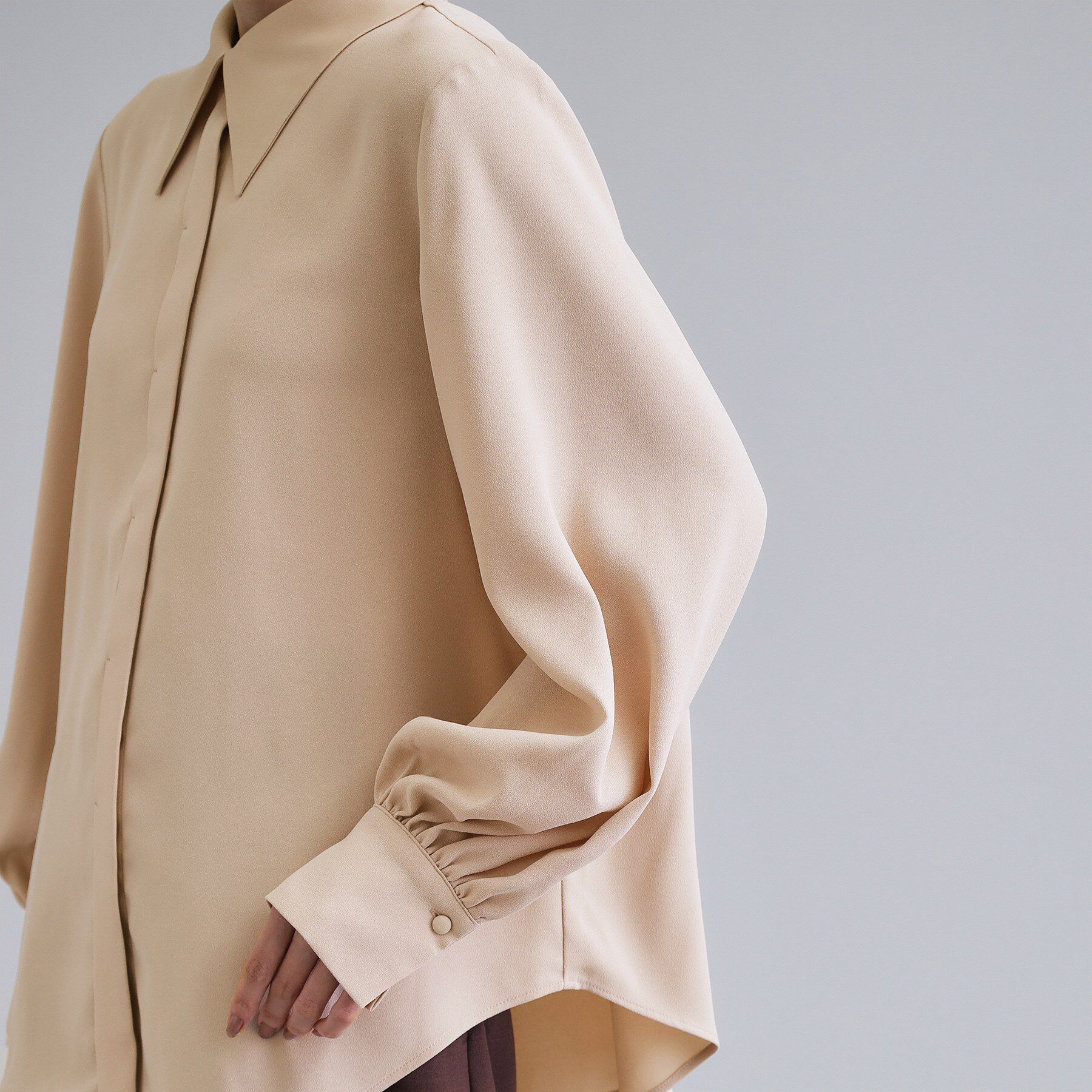 OPAQUE.CLIP「【es】ビックカラーブラウス【洗濯機OK】」|シャツ・ブラウス|