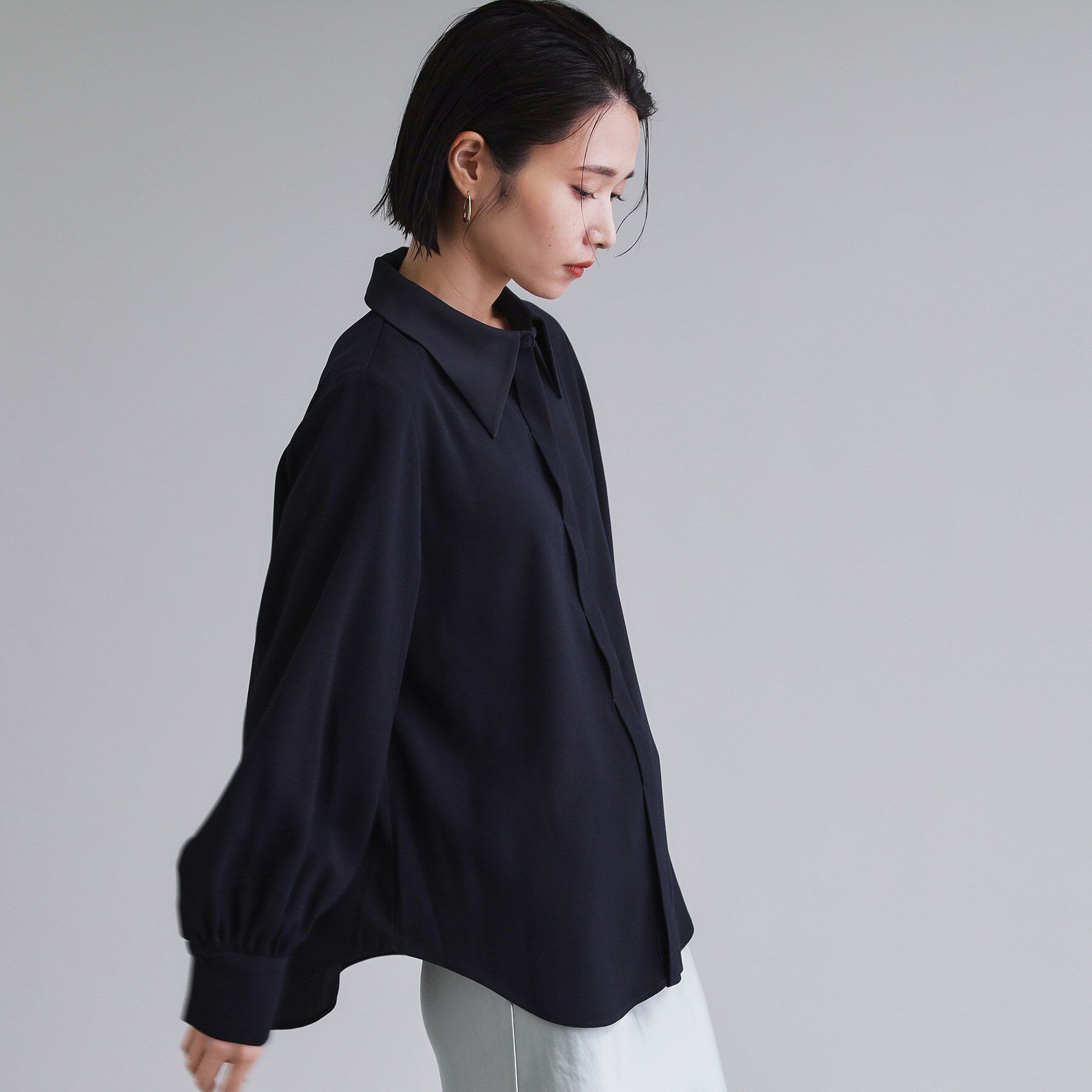 OPAQUE.CLIP「【es】ビックカラーブラウス【洗濯機OK】」|シャツ・ブラウス|