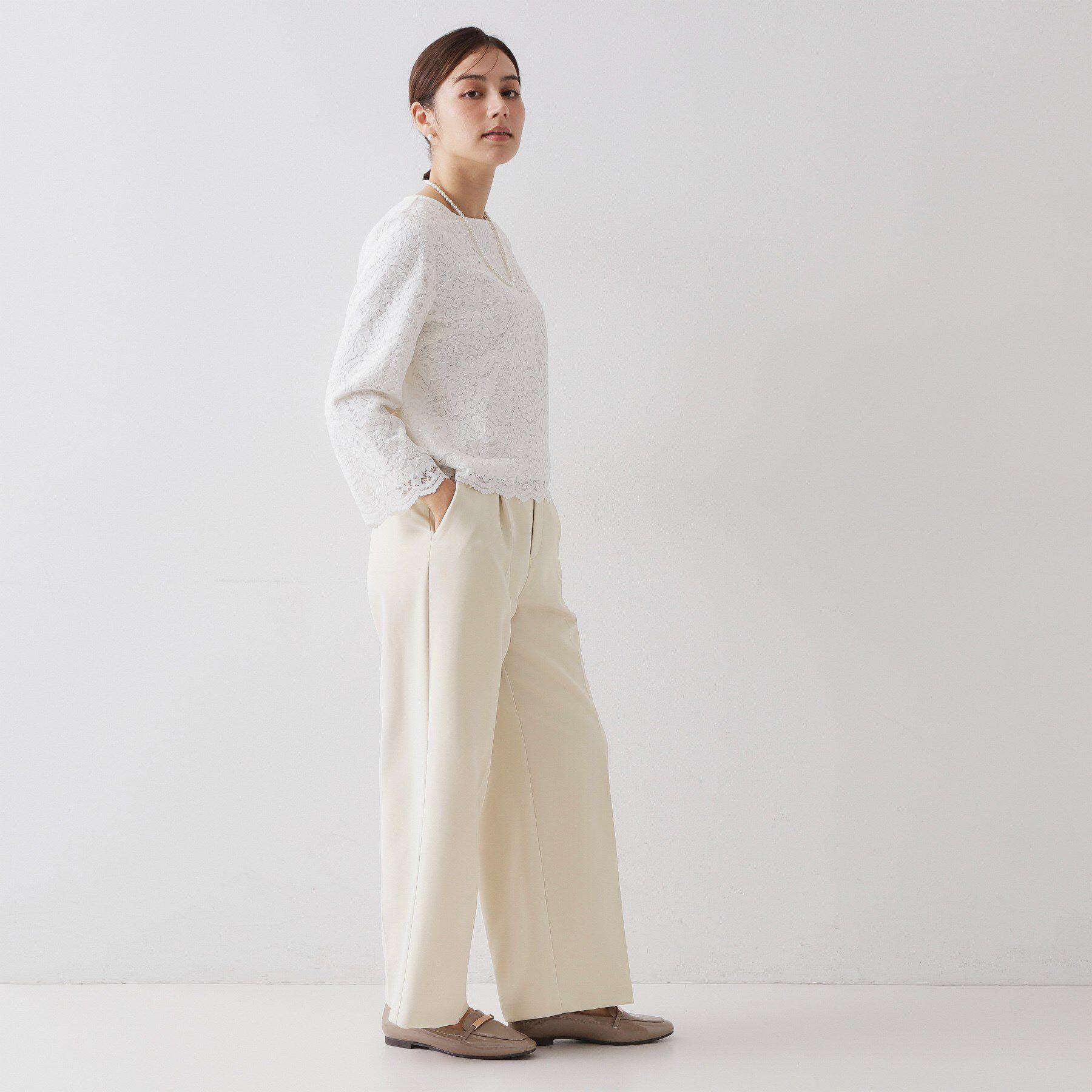 OPAQUE.CLIP「≪通勤・セレモニーセットアップ対応≫ ワイドパンツダブルクロス【洗濯機OK】」|その他|