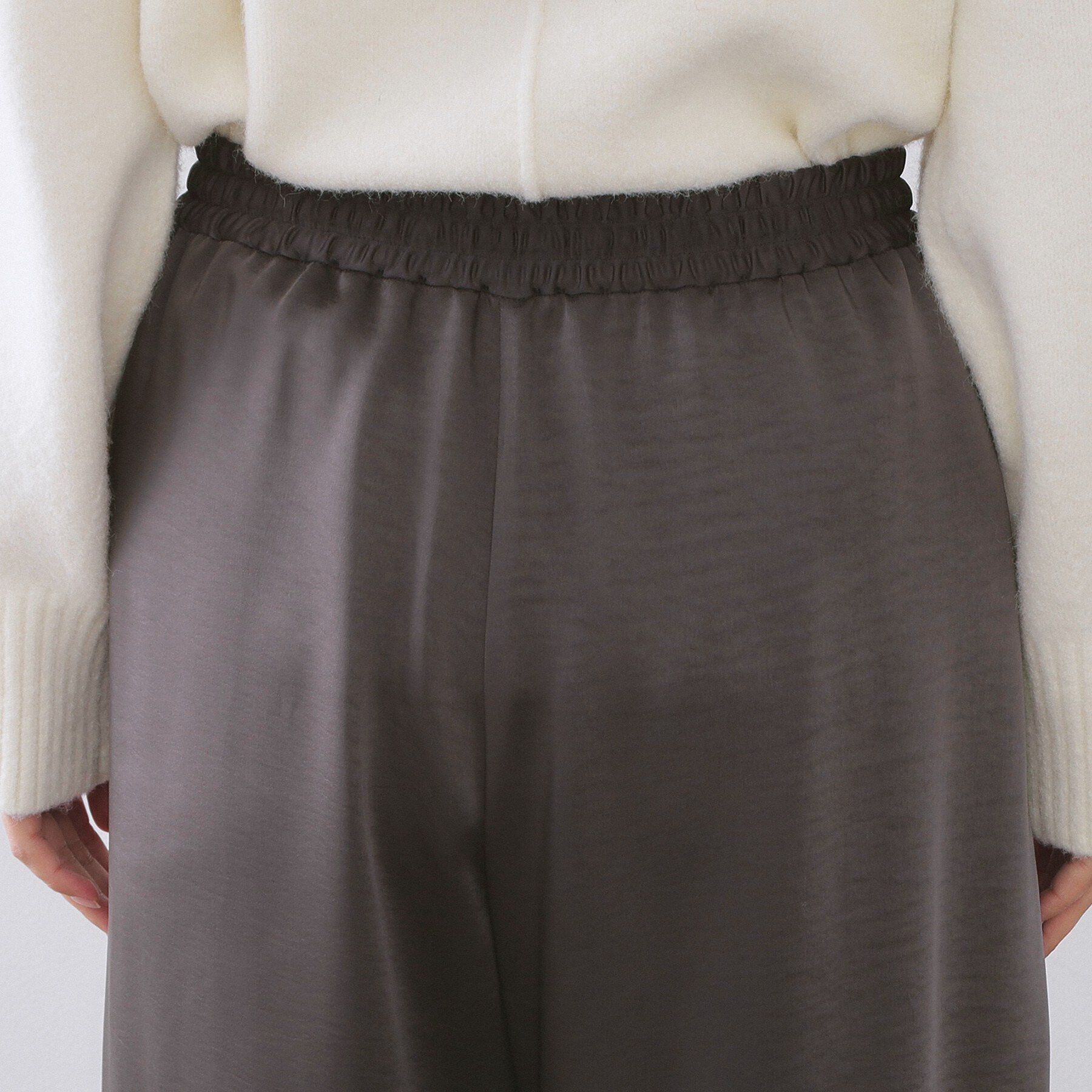 OPAQUE.CLIP「サテンイージーワイドパンツ【洗濯機OK】」|その他|