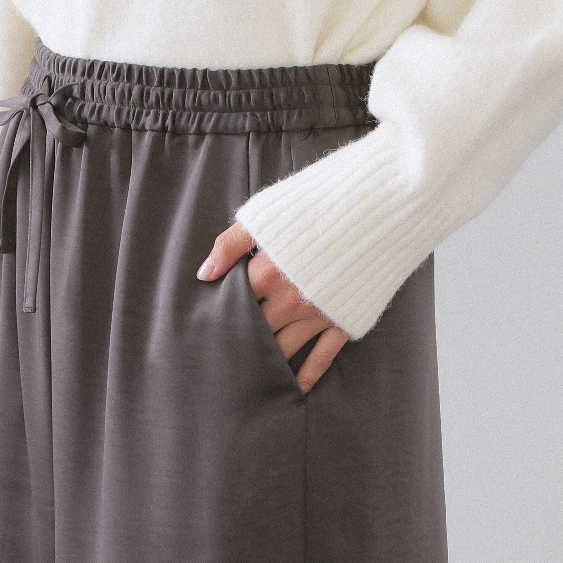 OPAQUE.CLIP「サテンイージーワイドパンツ【洗濯機OK】」|その他|