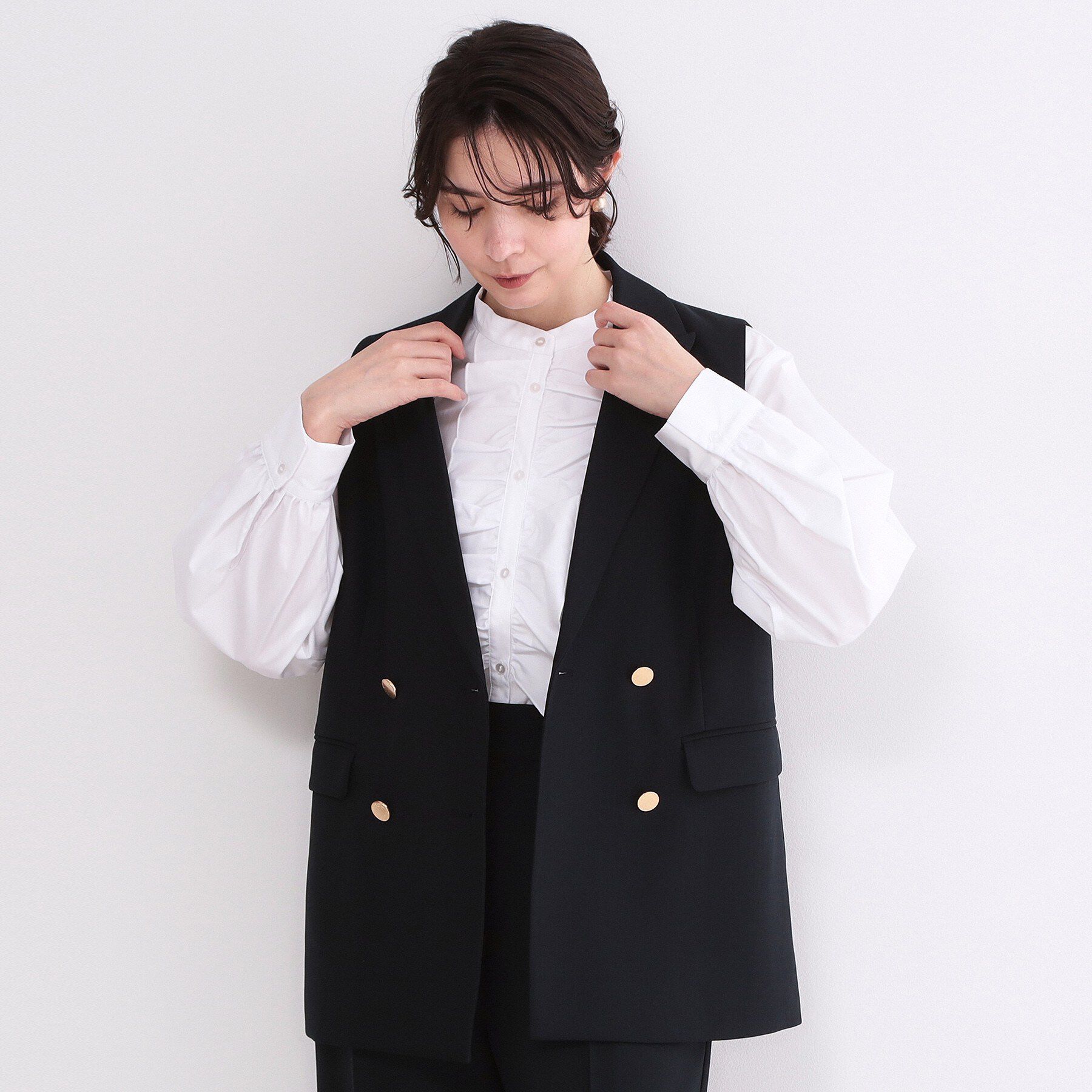 OPAQUE.CLIP「フロントフリルブラウス【洗濯機OK】」|シャツ・ブラウス|