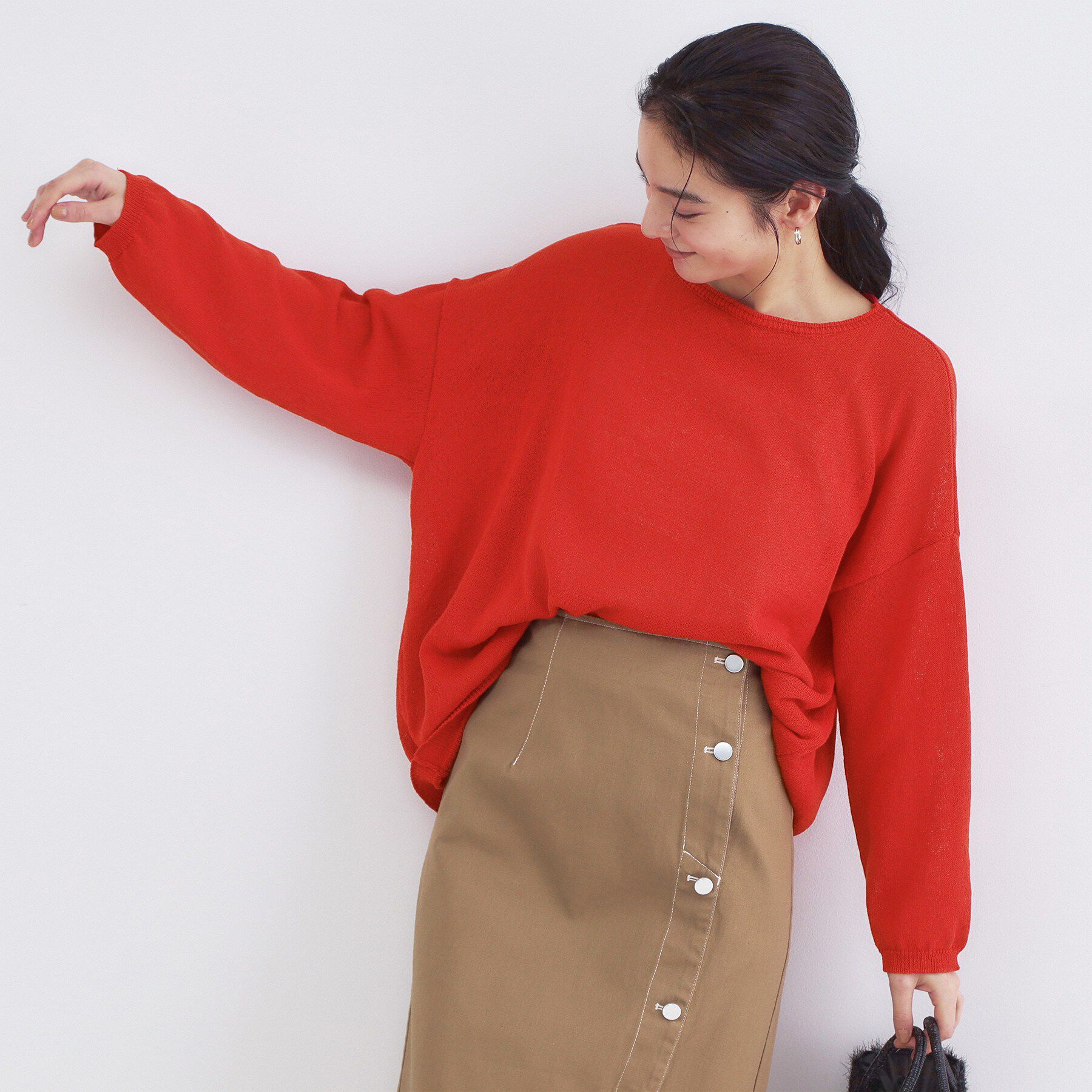 OPAQUE.CLIP「麻混リラクシーニット【洗濯機OK】」|ニット・セーター|